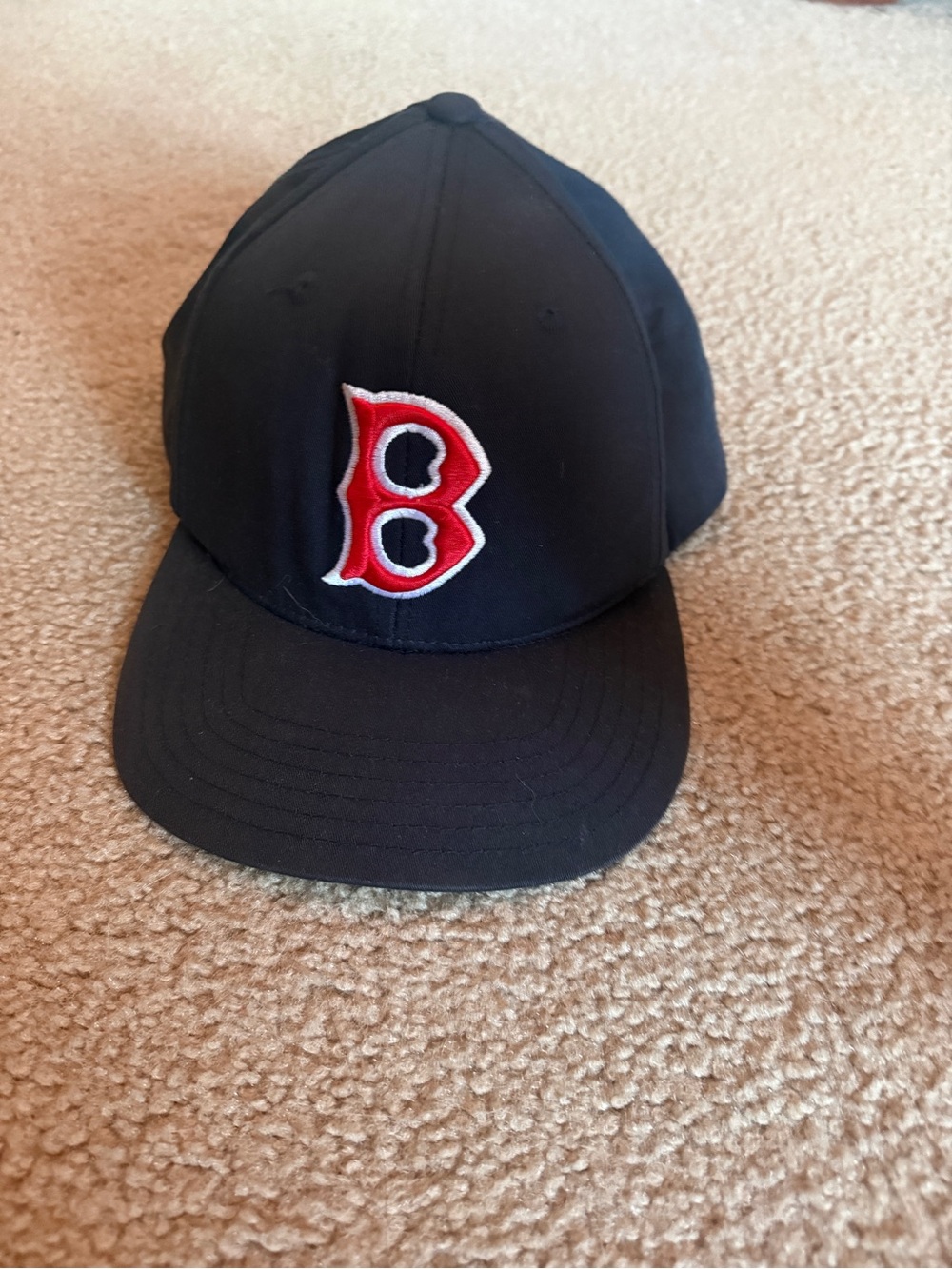 MLB Black Baseball Cap with Red Logo